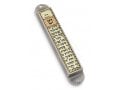 Iris Design Handcrafted Pewter & Enamel Beaded Mezuzah Case - Shema words