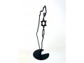 Iris Design Stand-Alone Table Sculpture, Map of Israel Outline with Star of David