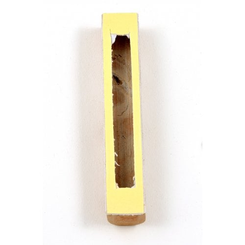 Jerusalem Stone Mezuzah Case with Western Wall Image, Brown and White - 4.3