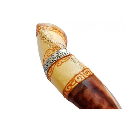 Jumbo Yemenite Hand Painted Shofar - Jerusalem Design