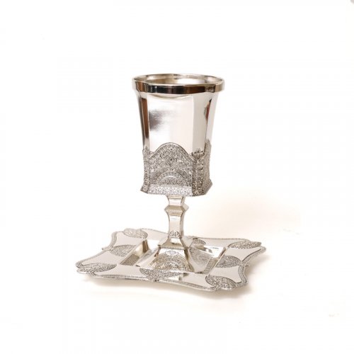 Kiddush Cup And Base Filigree design