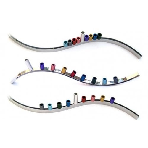 Laura Cowan Colorful Curving Slide Magnet Hanukkah Menorah