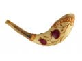 Light Hand Painted Rams Horn Shofar - Pomegranate