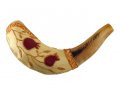 Light Hand Painted Rams Horn Shofar - Pomegranate