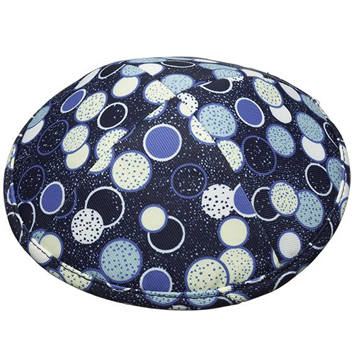 Lively Blue and White Polka Dot Design Fabric Kippah Yarmulke