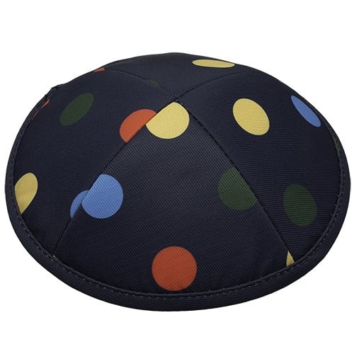 Lively Polka Dot Design Fabric Kippah Yarmulke