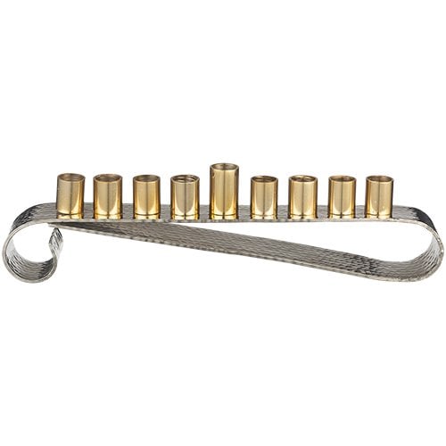 Loop Style Gleaming Gold Contemporary Chanukah Menorah, for Oil