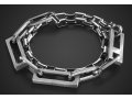 Man's Stainless Steel Bracelet  Double Chain with Various Sized Links