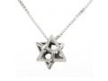 Merkaba Charm Necklace 3D Sacred Geometry Star Tetrahedron in Sterling Silver