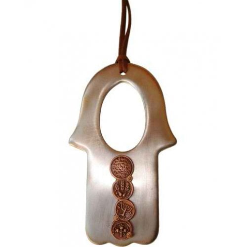 Metal Hamsa with ancient coins design - 1 in stock