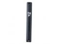 Metallic Look Mezuzah Case with Gray-Black Checkered Motif  Silver Shin