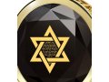 Nano Jewelry Gold Plated Round Star of David Jewelry with Song of Ascents - Black