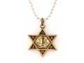 Necklace, Star of David Pendant with IDF Emblem on Reflective Center - Ball Chain