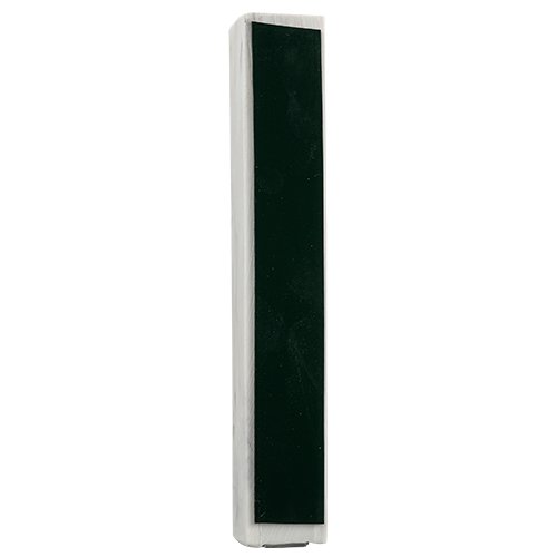 Off-White Polyresin Mezuzah Case with Black Hebrew Home Blessing - Scroll 12 cm