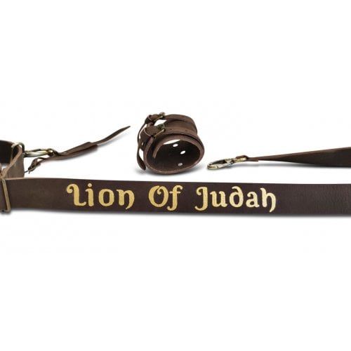 Personalized Genuine Leather Shoulder Strap, Custom Text - For Carrying Kudu Horn Yemenite Shofar