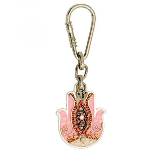 Pink Hamsa keyring by Ester Shahaf