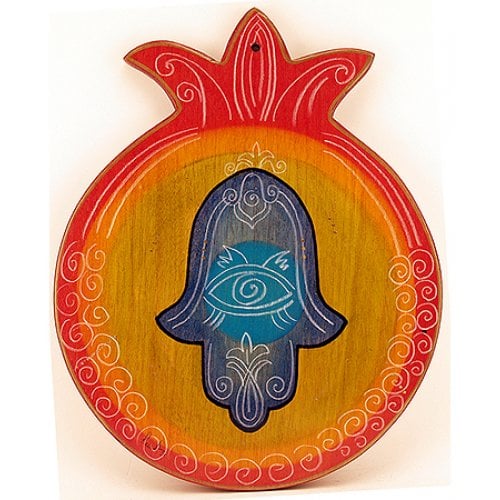 Pomegranate Cutting Board - Hamsa by Kakadu Art