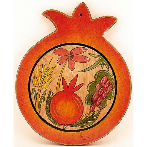 Pomegranate Cutting Board with Seven Species by Kakadu Art