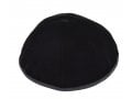 Premium Black Velvet Kippah - 6 Panel with Border Trim