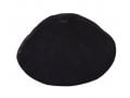 Premium Flat Style Black Velvet Kippah - 6 Panel Without Border Trim