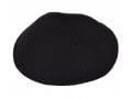 Premium Flat Style Black Velvet Kippah Yarmulke - 4 Panel Without Border Trim