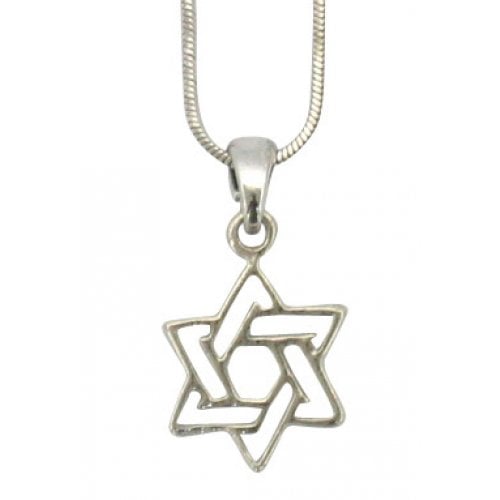 Rhodium Pendant Necklace - Star of David