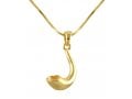 Rhodium Plated Pendant Necklace, Shofar Rams Horn - Gold