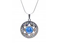 Roman Glass 925 Sterling Silver Necklace Filigree Star of David