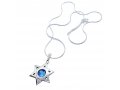 Roman Glass 925 Sterling Silver Necklace with Star of David Polished Finish