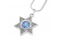 Roman Glass Filigree 925 Sterling Silver Necklace with Star of David