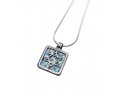 Roman Glass Filigree 925 Sterling Silver Necklace with Star of David