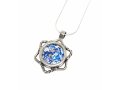 Roman Glass Filigree 925 Sterling Silver Necklace with Star of David