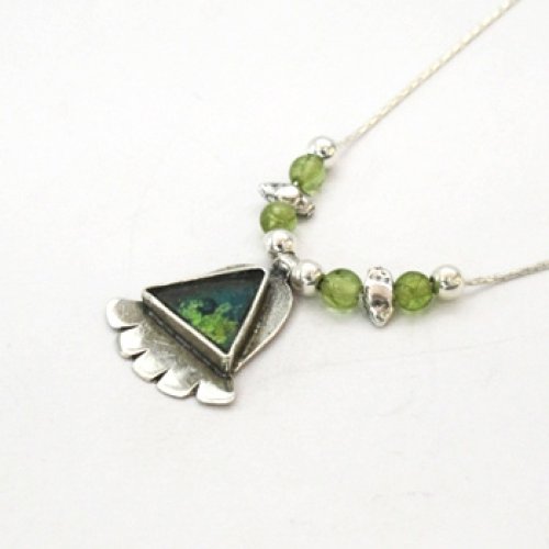 Roman Glass Hamsa Necklace