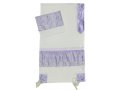 Ronit Gur Tallit Prayer Shawl Set, Purple Floral Band Decoration - Viscose