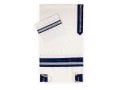 Ronit Gur Tallit Set with Blue and Silver Stripes