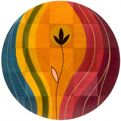 Round Floor Mat Sunset by Kakadu Art