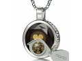 Round I Love You Pendant in 120 Languages - Silver and Onyx