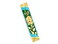 Rounded Mezuzah Case with Gleaming Breastplate and Menorah - Teal and Gold