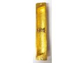 Rounded Mezuzah Case with Hoshen Breastplate and Menorah Design - Blue