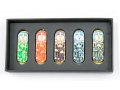 Set of Five Car Mezuzahs in Gift Box - Jerusalem and Crown Design