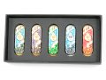 Set of Five Car Mezuzahs in Gift Box - Jerusalem and Menorah Design