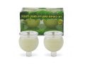 Set of Two Pre-Filled Plastic Shabbat Candles with Solid Olive Oil Gel