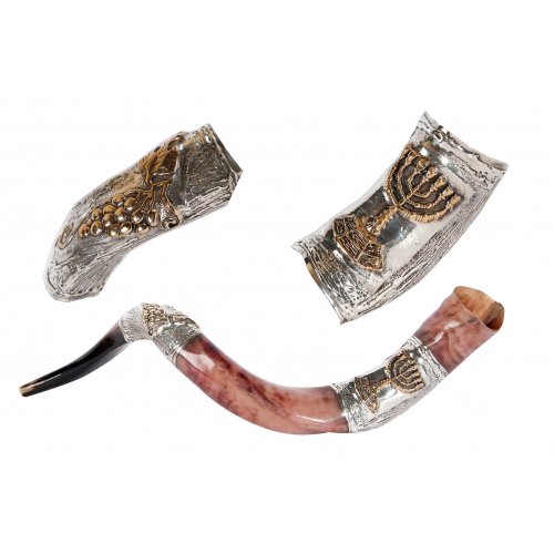 Seven Branch Menorah Sterling Silver Yemenite Shofar