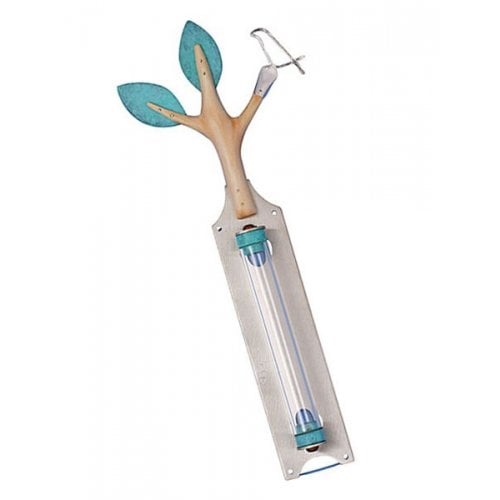 Shraga Landesman Olive Tree and Dove Mezuzah Case Turquoise - Wood and Metal