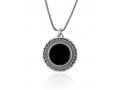 Silver Ana Bekoach Onyx Pendant by Golan Studio