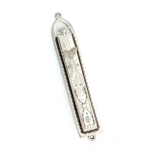 Silver Color Mezuzah Case by Ester Shahaf