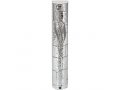 Silver Color Plastic Mezuzah Case with Western Wall Design and Silver Shin