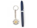 Silver Key Chain with Swivel Center - Gold Peace Dove and Menorah