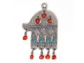 Silver Plated Ancient Wall Hamsa with Colorful Beads - Israel Museum Replica