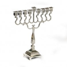 Silver Plated Chanukah Menorah, Classic Design